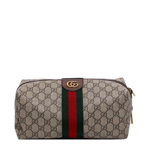 gucci toiletry bag leather|authentic gucci canvas bag.